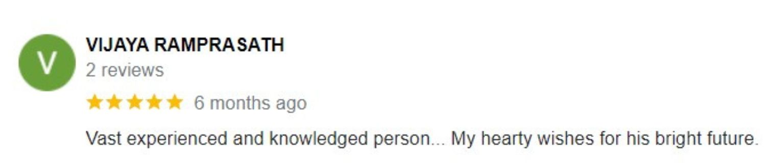 Review from VRA IMPEX CHENNAI